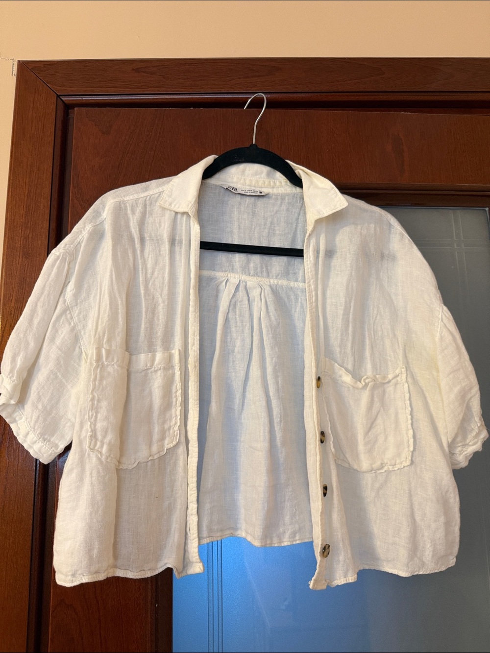 Light Cream Button-Front Kids' Shirt